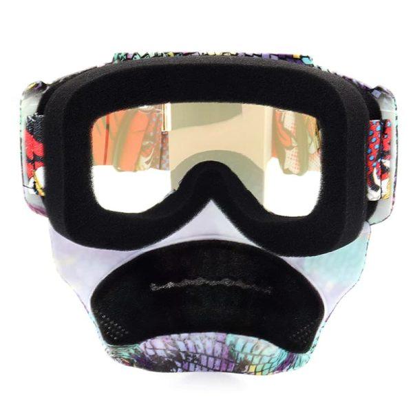 Removable Water Dye Frame Skull Motorcycle Mask MO007-1-02
