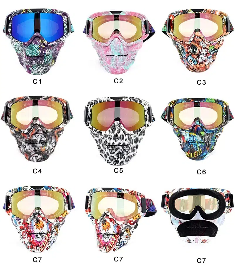 water dye motorcycle skull mask mo001-3