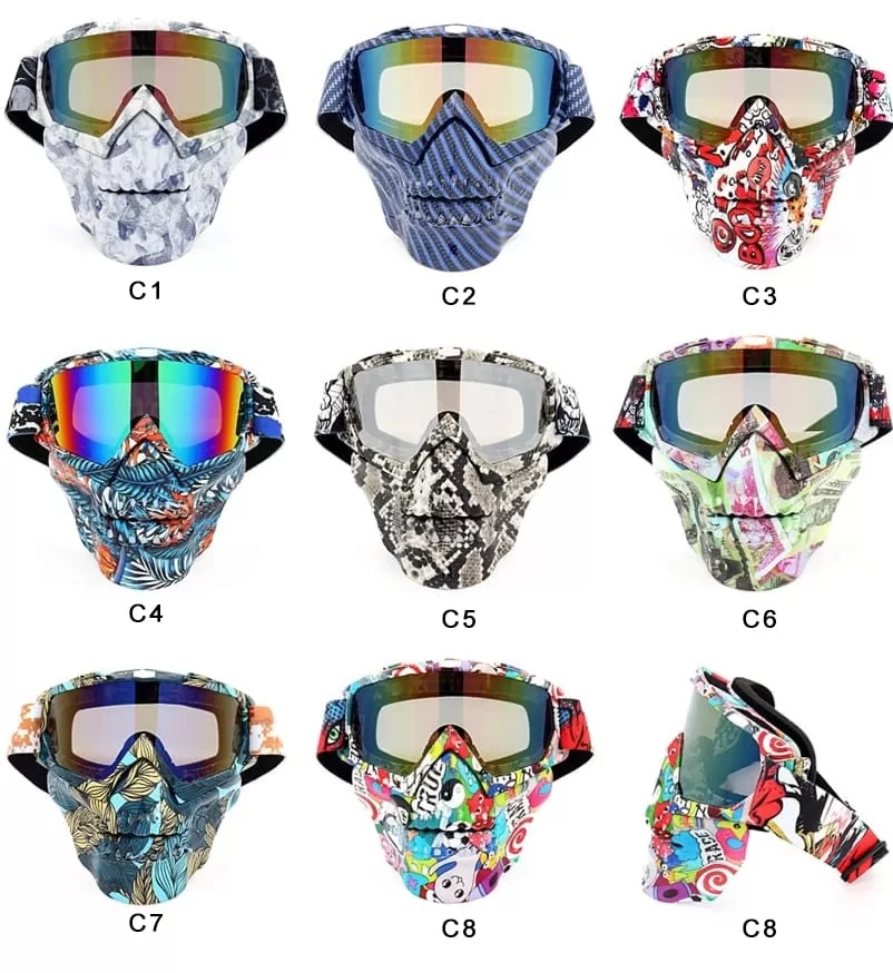 water dyeing frame skull motorcycle mask mo004-1