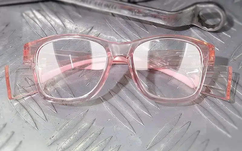 A-pink-Z87-safety-glasses-display